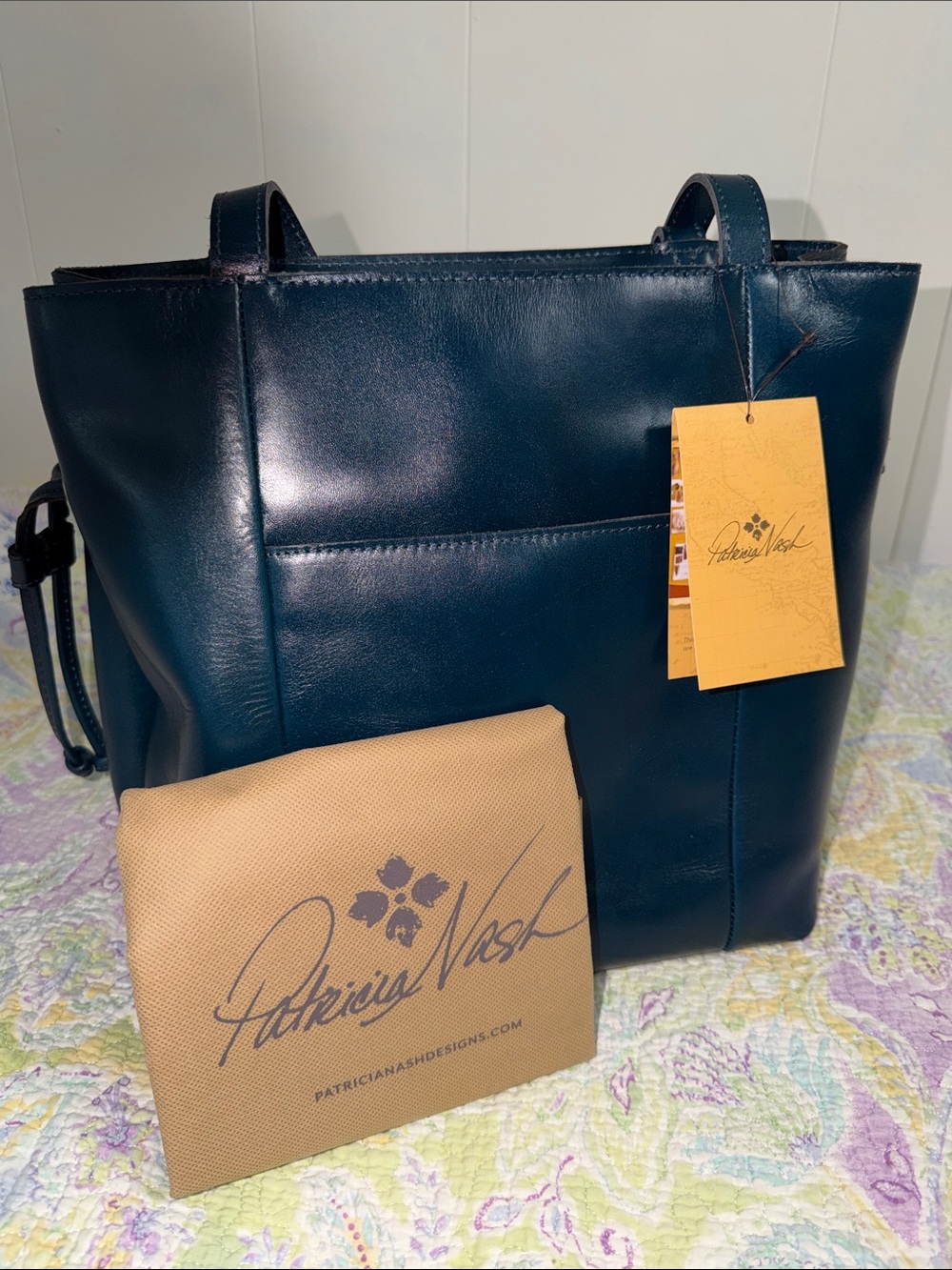 Patricia Nash Vintage Veg tan Everton tote Lapis P970333 NEW with Dust cover - Picture 16 of 16